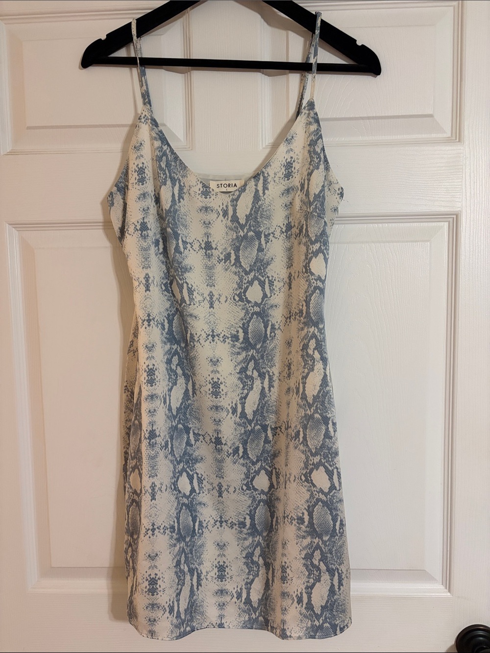 Storia Snakeskin Print Mini Slip Dress  - Size L - Spring Wedding Guest Dress